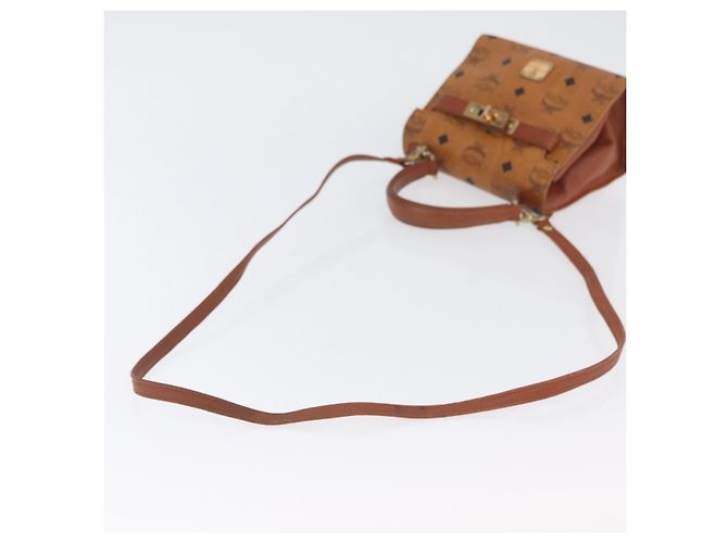 Sac à main MCM Vicetos Logogram en cuir PVC 2 en 1 marron or Auth ARZ491 Doré - vue 9