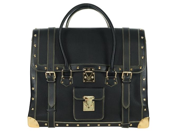 LOUIS VUITTON Borsa a Mano Suhari Extravagan in Pelle Nera LV Auth AMZ548SM Nero - vista 13