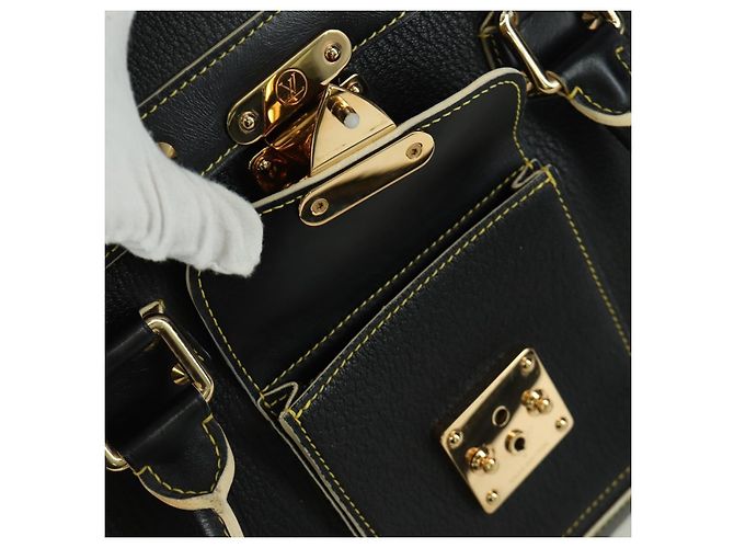 LOUIS VUITTON Borsa a Mano Suhari Extravagan in Pelle Nera LV Auth AMZ548SM Nero - vista 19
