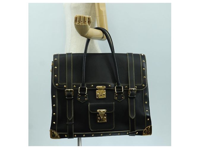 LOUIS VUITTON Borsa a Mano Suhari Extravagan in Pelle Nera LV Auth AMZ548SM Nero - vista 30