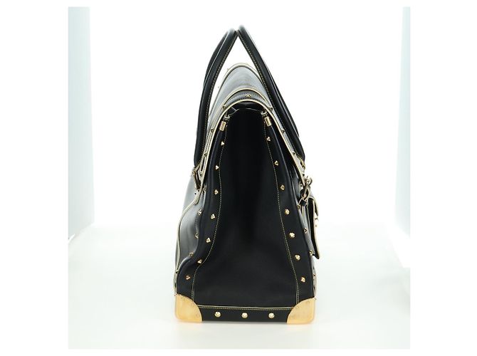 LOUIS VUITTON Borsa a Mano Suhari Extravagan in Pelle Nera LV Auth AMZ548SM Nero - vista 4