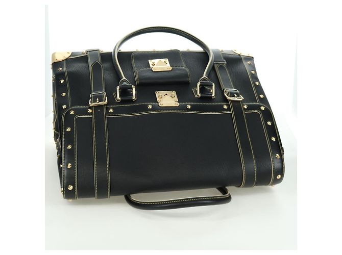 LOUIS VUITTON Borsa a Mano Suhari Extravagan in Pelle Nera LV Auth AMZ548SM Nero - vista 6