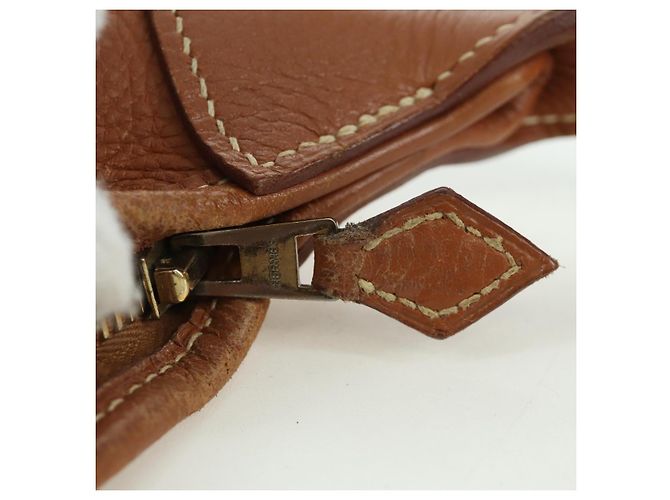 Hermès Borsa a Spalla HERMES Trim 31 in pelle Togo marrone oro Auth am11092V D'oro - vista 16