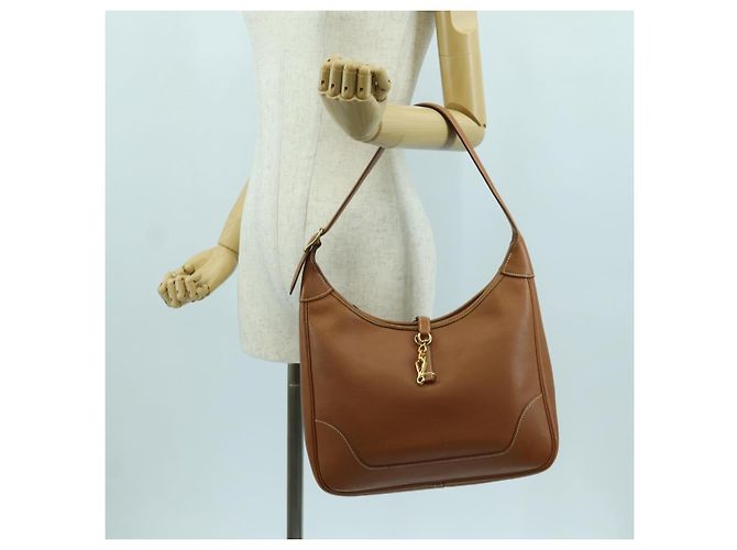 Hermès Borsa a Spalla HERMES Trim 31 in pelle Togo marrone oro Auth am11092V D'oro - vista 27