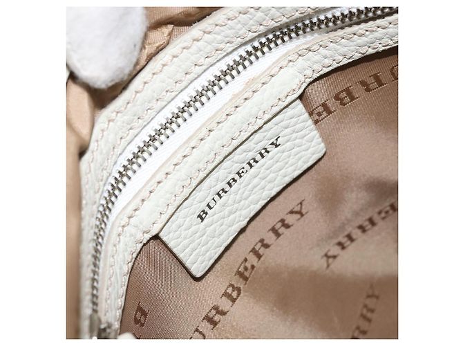 Burberry Borsa a Spalla Nova Check in Nylon Beige Argento Auth bs34138 - vista 11