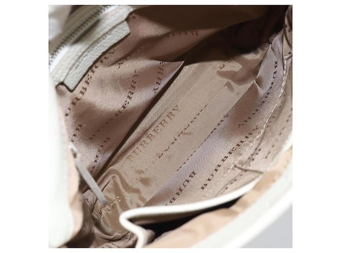 Burberry Borsa a Spalla Nova Check in Nylon Beige Argento Auth bs34138 - vista 12