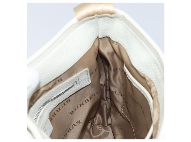 Burberry Borsa a Spalla Nova Check in Nylon Beige Argento Auth bs34138 - vista 18