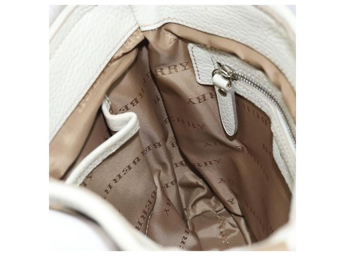 Burberry Borsa a Spalla Nova Check in Nylon Beige Argento Auth bs34138 - vista 19