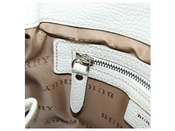 Burberry Borsa a Spalla Nova Check in Nylon Beige Argento Auth bs34138 - vista 20