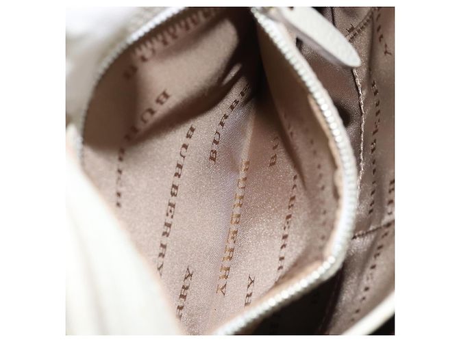 Burberry Borsa a Spalla Nova Check in Nylon Beige Argento Auth bs34138 - vista 21