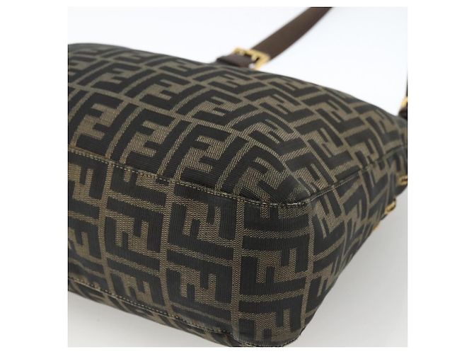 Borsa a Spalla in Tela Zucca FENDI Nera Marrone Auth BSZ546 Nero - vista 14