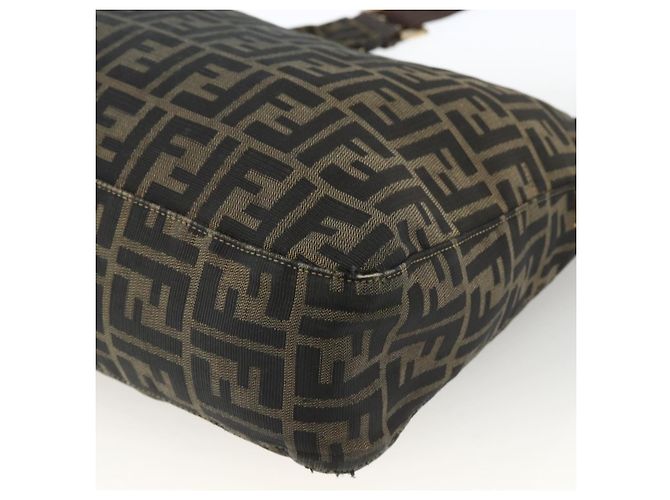 Borsa a Spalla in Tela Zucca FENDI Nera Marrone Auth BSZ546 Nero - vista 16