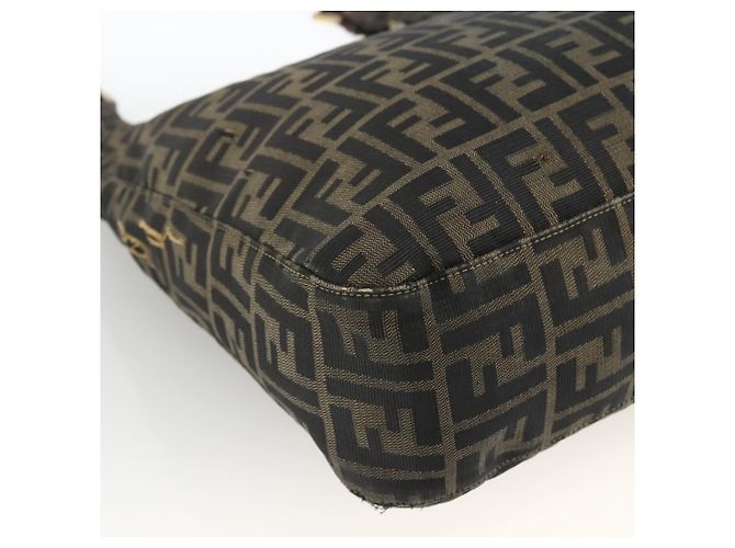 Borsa a Spalla in Tela Zucca FENDI Nera Marrone Auth BSZ546 Nero - vista 17