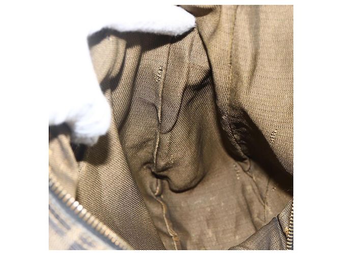 Borsa a Spalla in Tela Zucca FENDI Nera Marrone Auth BSZ546 Nero - vista 18
