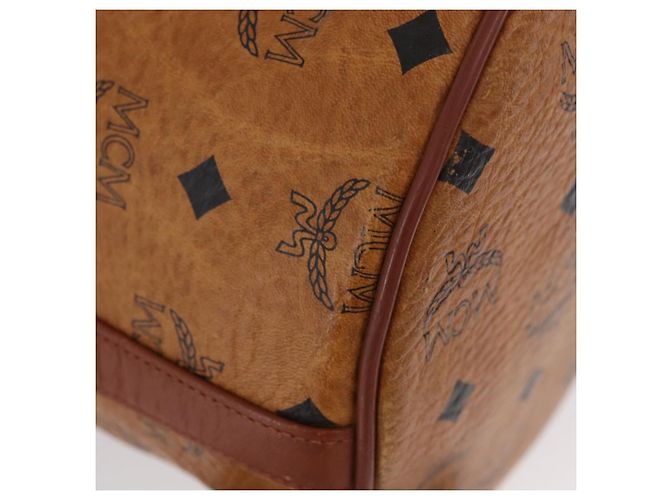 MCM Vicetos Logogram Shoulder Bag PVC Leather Brown Gold Auth BA11651 Golden - view 10