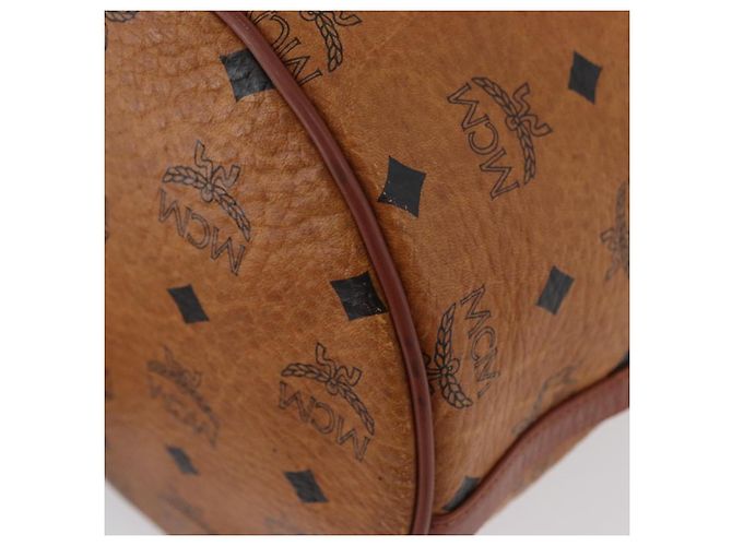 MCM Vicetos Logogram Shoulder Bag PVC Leather Brown Gold Auth BA11651 Golden - view 11