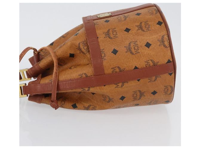 MCM Vicetos Logogram Shoulder Bag PVC Leather Brown Gold Auth BA11651 Golden - view 5