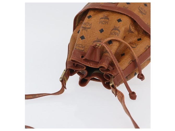 MCM Vicetos Logogram Shoulder Bag PVC Leather Brown Gold Auth BA11651 Golden - view 6
