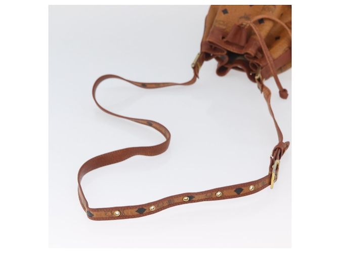 MCM Vicetos Logogram Shoulder Bag PVC Leather Brown Gold Auth BA11651 Golden - view 7