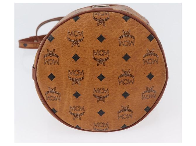 MCM Vicetos Logogram Shoulder Bag PVC Leather Brown Gold Auth BA11651 Golden - view 9