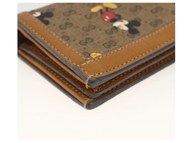 Billetera Micro GG Supreme PVC GUCCIxDisney Beige Oro 602534 Auth BA11628A Dorado - vista 11