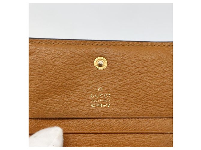 Billetera Micro GG Supreme PVC GUCCIxDisney Beige Oro 602534 Auth BA11628A Dorado - vista 12