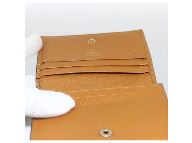 Billetera Micro GG Supreme PVC GUCCIxDisney Beige Oro 602534 Auth BA11628A Dorado - vista 15