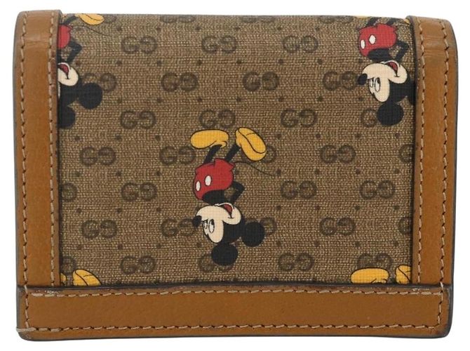 Billetera Micro GG Supreme PVC GUCCIxDisney Beige Oro 602534 Auth BA11628A Dorado - vista 3