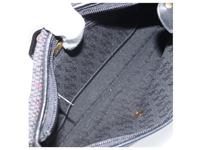 SAINT LAURENT Pochette in Pelle Tela Nera Oro Auth am11073A Nero D'oro - vista 12