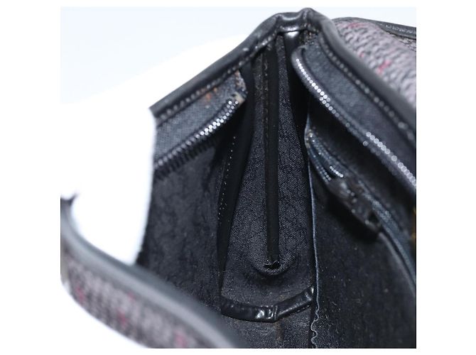 SAINT LAURENT Pochette in Pelle Tela Nera Oro Auth am11073A Nero D'oro - vista 19