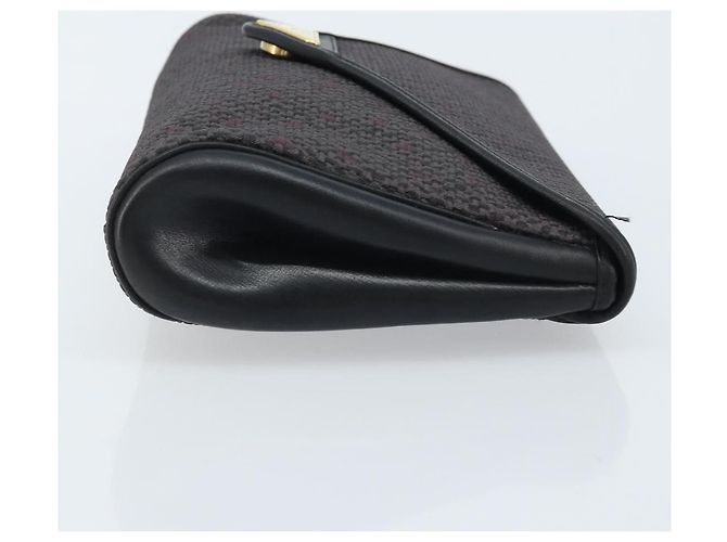 SAINT LAURENT Pochette in Pelle Tela Nera Oro Auth am11073A Nero D'oro - vista 3