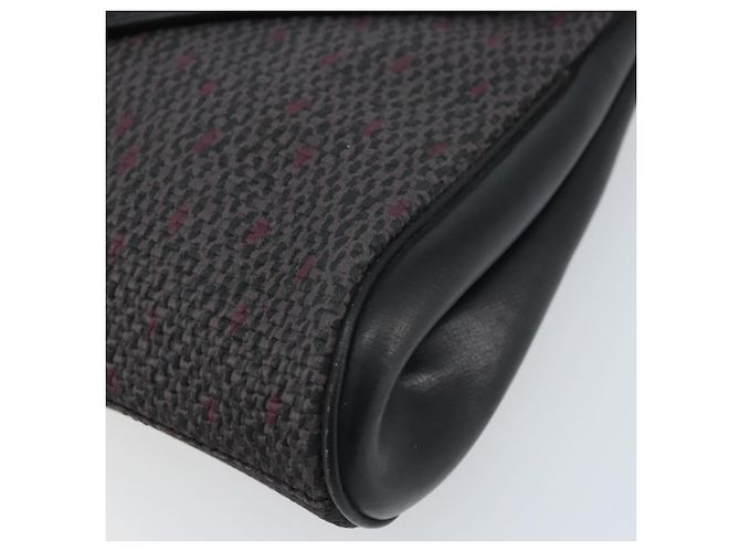 SAINT LAURENT Pochette in Pelle Tela Nera Oro Auth am11073A Nero D'oro - vista 7