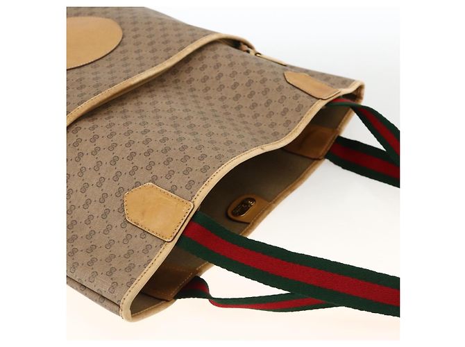 Borsa Sherry Line in PVC Beige Micro GG Supreme Web di GUCCI 002 983 0054 Auth gh1966 Rosso - vista 6