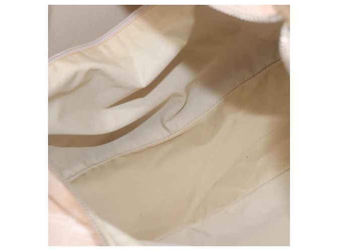 CHANEL Nuova Borsa Tote da Viaggio Nylon Beige Argento CC Auth ti3793 - vista 11