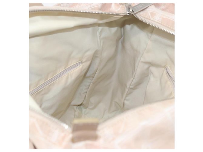 CHANEL Nuova Borsa Tote da Viaggio Nylon Beige Argento CC Auth ti3793 - vista 21