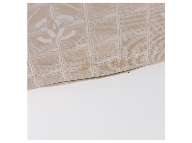 CHANEL Nuova Borsa Tote da Viaggio Nylon Beige Argento CC Auth ti3793 - vista 3