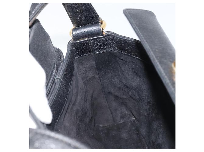 Borsa a mano GUCCI in pelle nera e oro 000 26 0025 Auth ep13973 Nero D'oro - vista 17