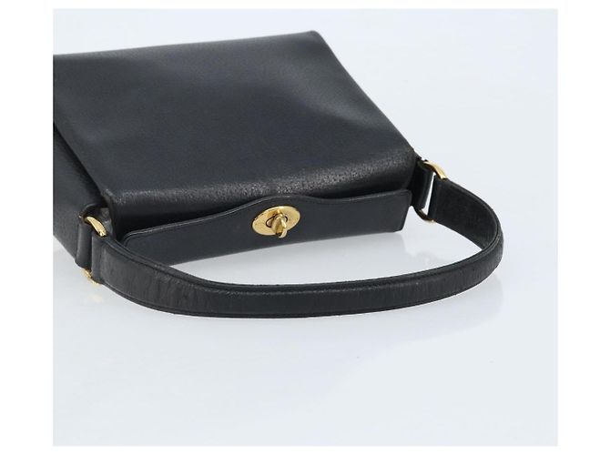 Borsa a mano GUCCI in pelle nera e oro 000 26 0025 Auth ep13973 Nero D'oro - vista 7