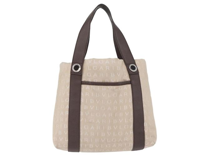 Bulgari BVLGARI Tote Bag aus Canvas Beige Silber Auth BA11649 - Ansicht 13