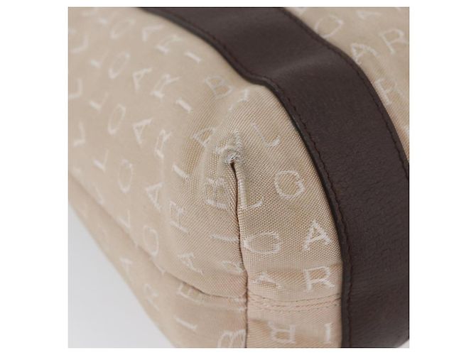 Bulgari BVLGARI Tote Bag aus Canvas Beige Silber Auth BA11649 - Ansicht 14