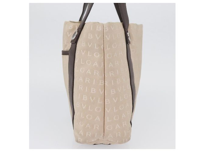 Bulgari BVLGARI Tote Bag aus Canvas Beige Silber Auth BA11649 - Ansicht 3