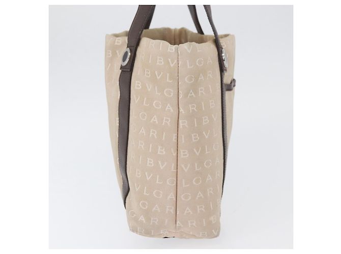 Bulgari BVLGARI Tote Bag aus Canvas Beige Silber Auth BA11649 - Ansicht 4
