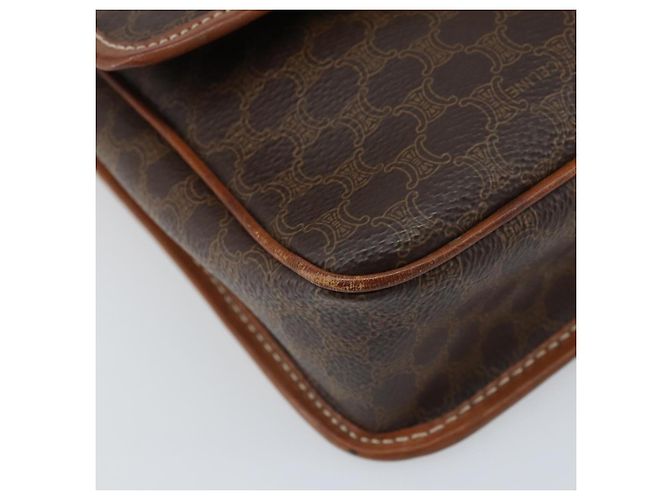 Céline Borsa a Spalla in Tela Macadam CELINE in Pelle PVC Marrone Oro Auth LNZ873A D'oro - vista 15
