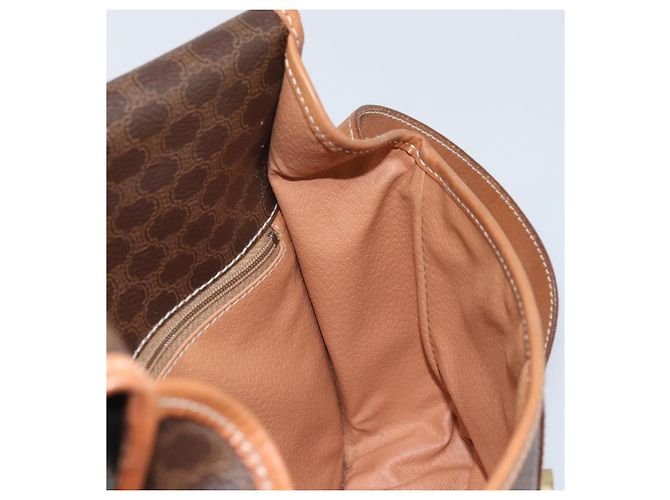 Céline Borsa a Spalla in Tela Macadam CELINE in Pelle PVC Marrone Oro Auth LNZ873A D'oro - vista 19