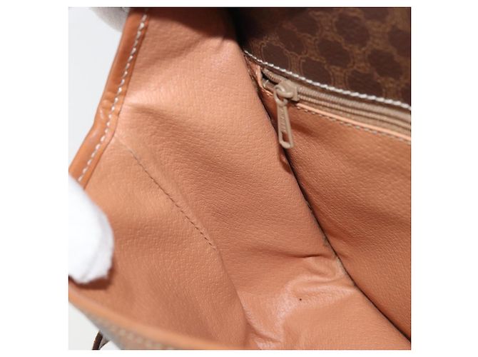 Céline Borsa a Spalla in Tela Macadam CELINE in Pelle PVC Marrone Oro Auth LNZ873A D'oro - vista 20
