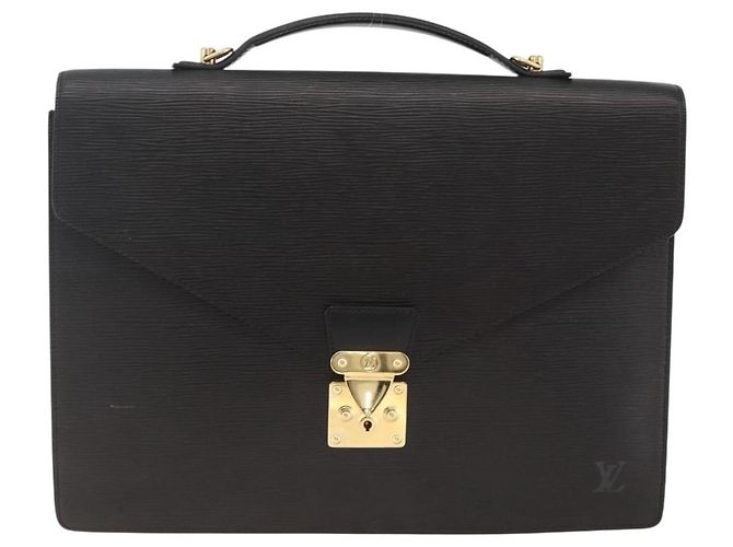 LOUIS VUITTON Epi Porta Documenti a Tracolla Briefcase Nera M54462 Auth ka3413 Nero - vista 13