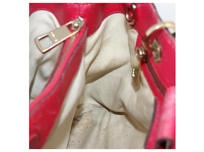 Borsa a mano in pelle Gucci Bamboo rosa oro 323660 Auth gh1935 D'oro - vista 18