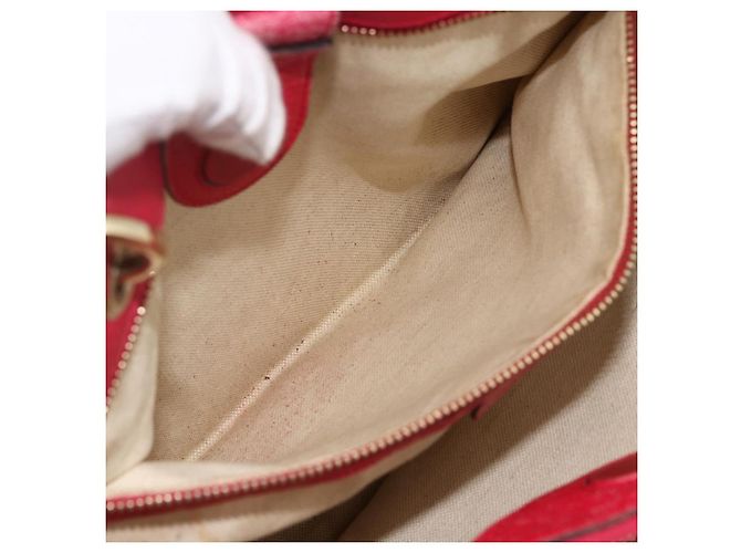 Borsa a mano in pelle Gucci Bamboo rosa oro 323660 Auth gh1935 D'oro - vista 20