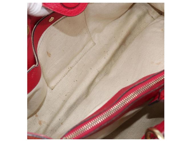 Borsa a mano in pelle Gucci Bamboo rosa oro 323660 Auth gh1935 D'oro - vista 23