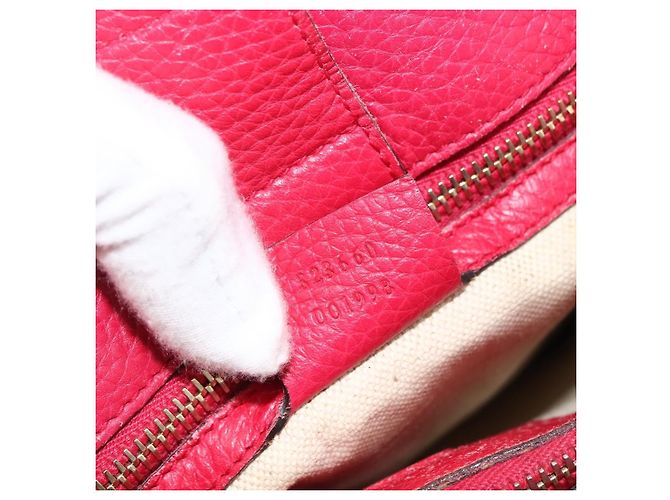 Borsa a mano in pelle Gucci Bamboo rosa oro 323660 Auth gh1935 D'oro - vista 25